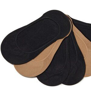 Kelly & Katie Black Beige Microfiber Liner 5-Pair Pack Socks